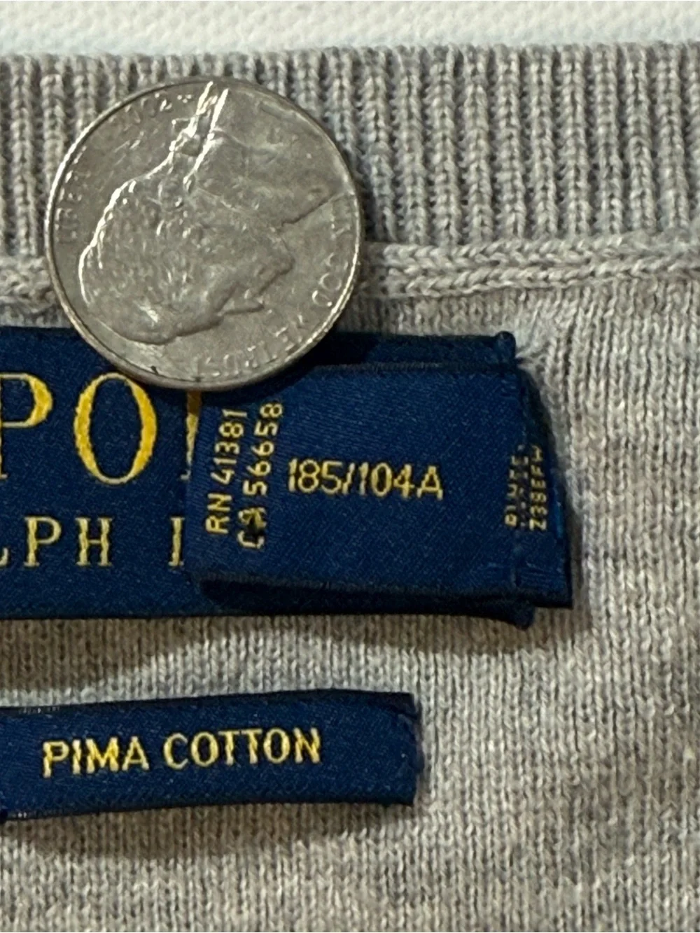 Polo Ralph Lauren Pima Cotton Sweater Vest Gray XL